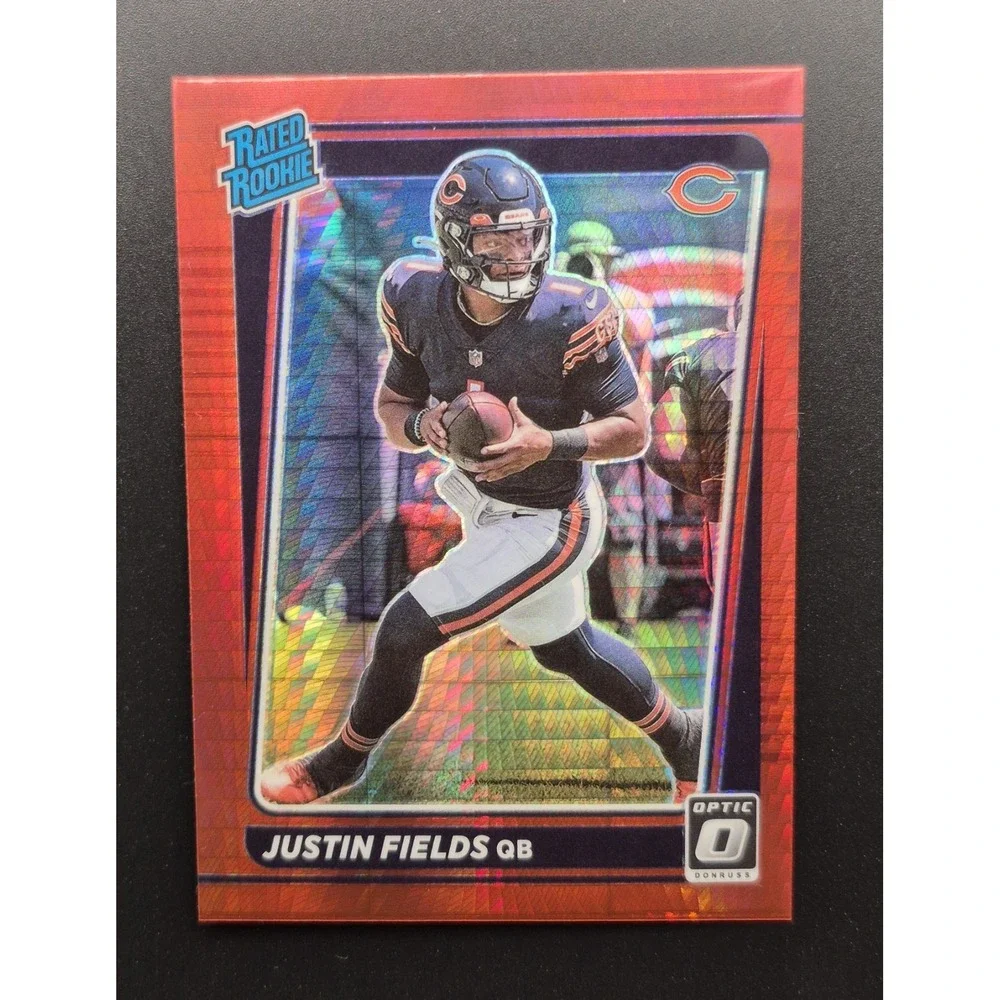 2021 Donruss Optic Justin Fields #204‎ Rated Rookie Red Hyper Prizm (RC) Bears